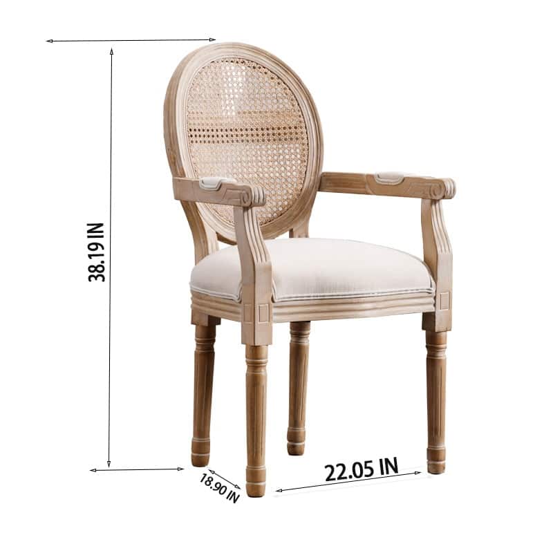 Upholstered Fabric Dining Armchair Set of 2