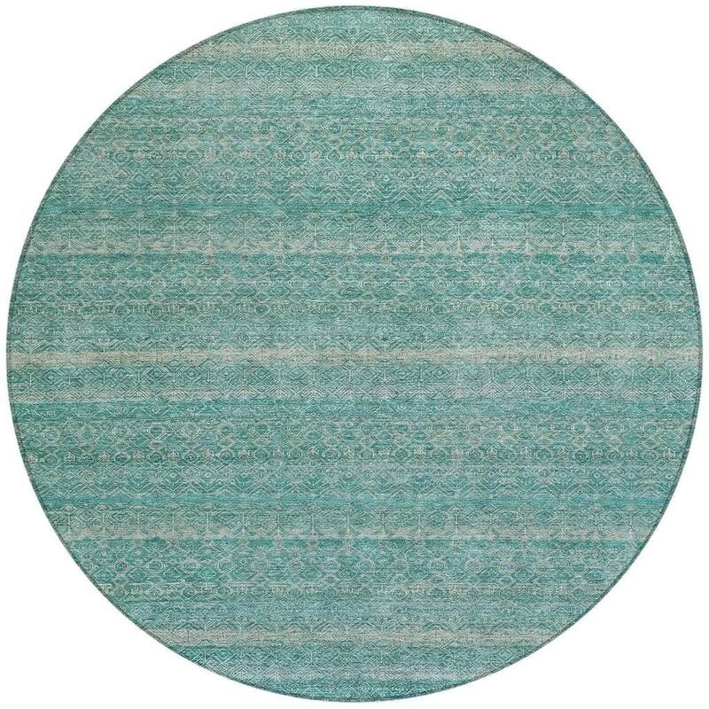 HomeRoots Striped Transitional Rectangle Outdoor Rug