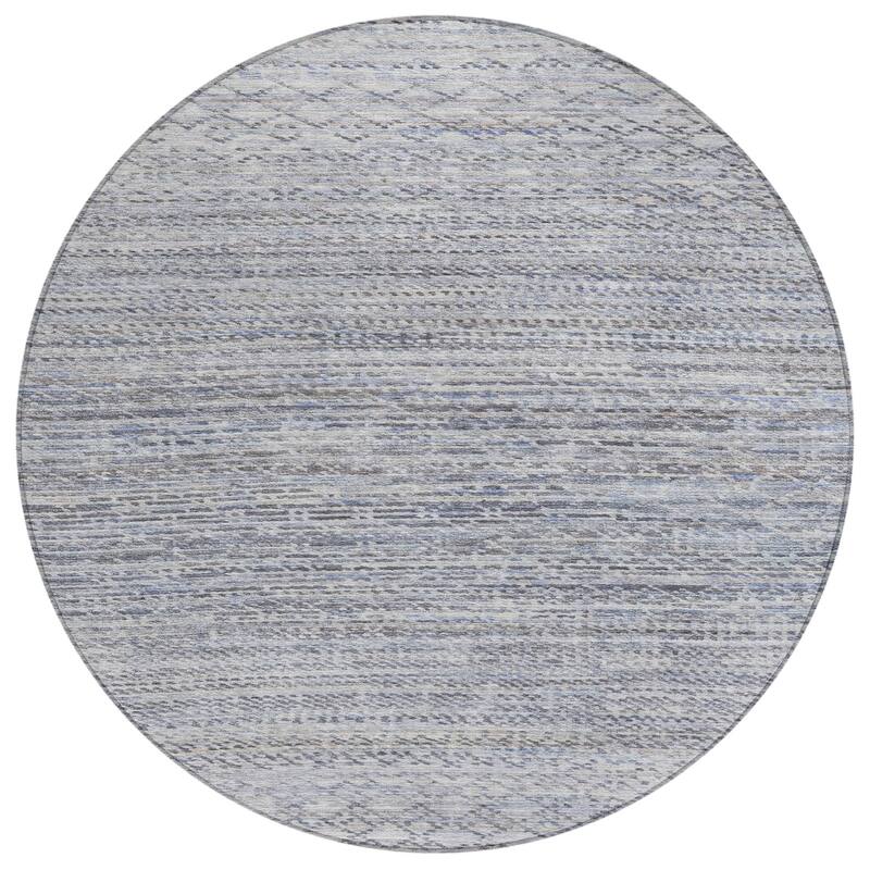 Machine Washable Indoor/Outdoor Modern Trellis Chantille Rug
