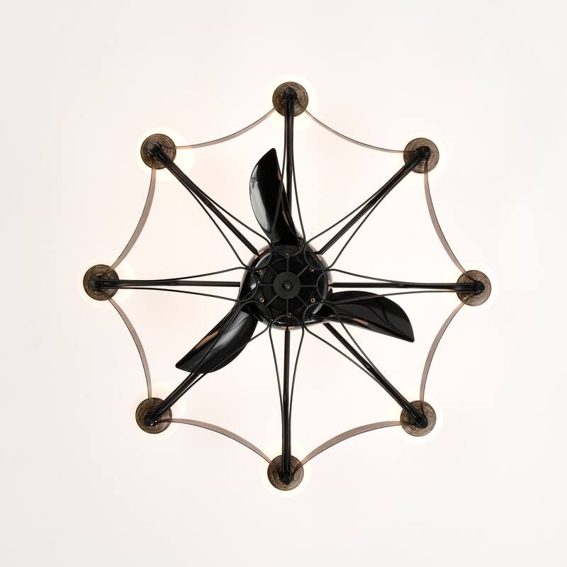 Classic Ceiling Fan Light with Lighting and 6 Speed Settings, Reversible DC Motor for Bedroom and Living Room