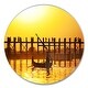 preview thumbnail 2 of 8, Designart 'Bridge in Myanmar' Oversized Coastal Wall CLock