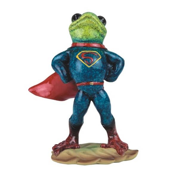 Q-Max Baby Superfrog Figurine Blue with Cape Red, 4.75