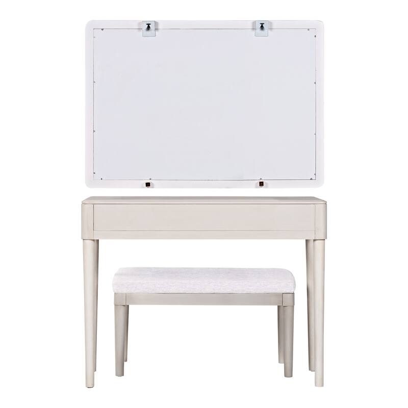 Modern Vanity Desk Makeup Table Set with Mirror and Stool
