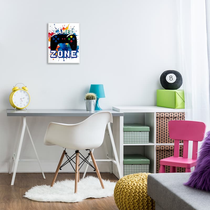 Stupell Vivid Modern Gamer Zone Wall Plaque Art Design By Kim Allen