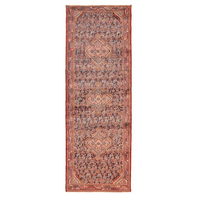 ECARPETGALLERY Hand-knotted Andelz Dark Navy Wool Rug - 3'7 x 10'2