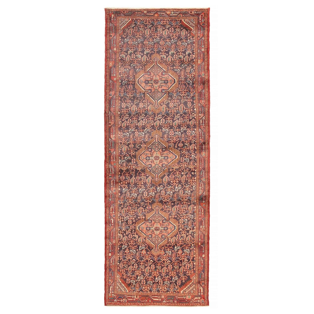 ECARPETGALLERY Hand-knotted Andelz Dark Navy Wool Rug - 3'7 x 10'2