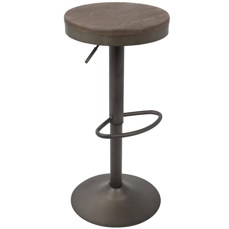 2 Brown Dakota Wood Swivel Indoor Bar Stools 31"