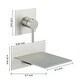 preview thumbnail 12 of 19, Wall Mount Bathroom Sink Faucet Waterfall Brass Modern 2 Hole Bathroom Basin Vanity Faucets with Valve