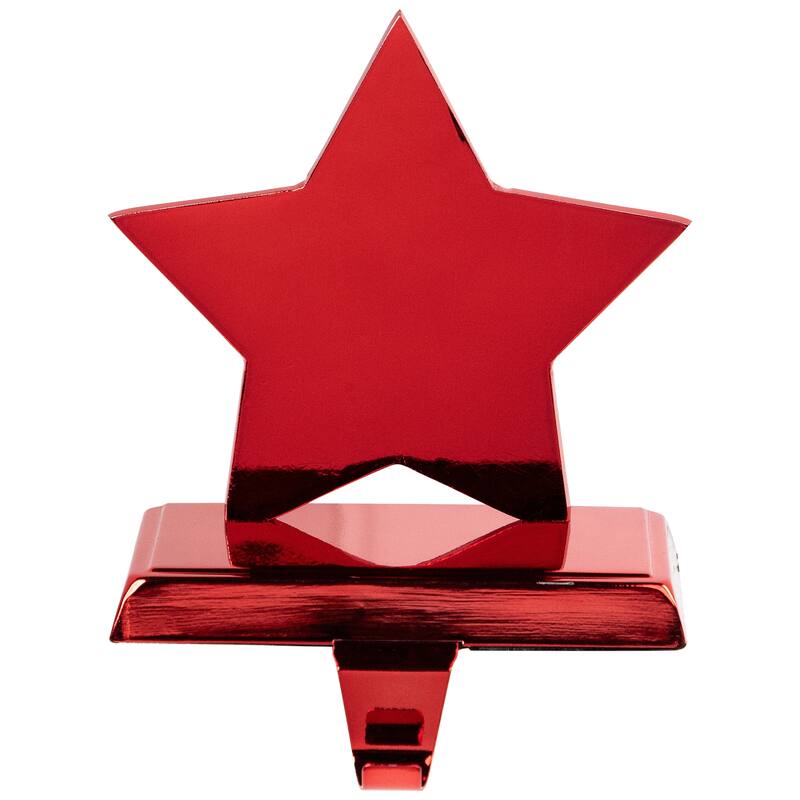 Reindeer, Christmas Tree, Star Metallic Red Christmas Stocking Holders
