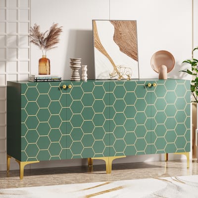 63'' Modern Accent Storage Cabinet with Metal Legs for Living Room Bedroom Kitchen Dining Room