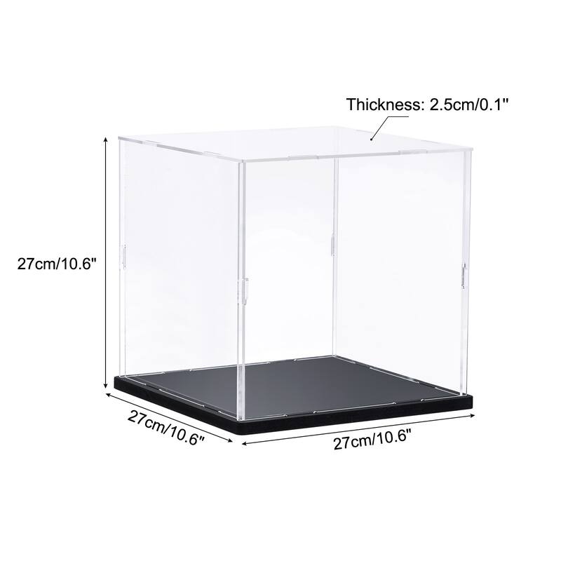 Display Case Acrylic Box, Assemble Transparent Box Dustproof Showcase - Clear - 9.8x9.8x9.8inch