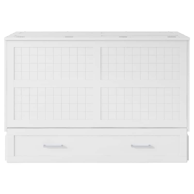 Mobile Murphy Bed with Drawer and Little Shelves on Each Side