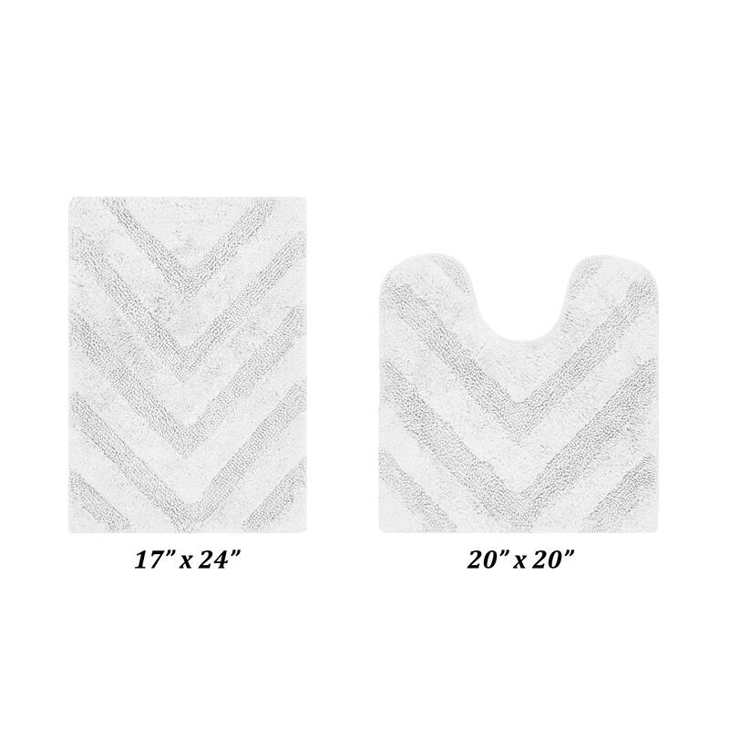 Better Trends Bathroom Rug Set 100% Cotton Tufted Water Absorbent Bath Rug for Shower, Sink Mats Machine Wash Hugo Collection