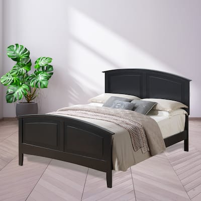 Solid Curved Rail Full Panel Bed - 77" - Black