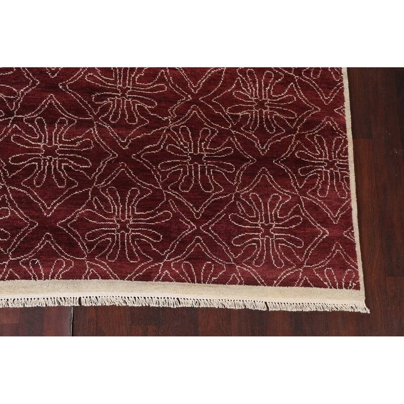 Red Art & Craft Oriental Living Room Area Rug Hand-knotted Wool Carpet - 7'11" x 9'10"