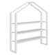 preview thumbnail 8 of 10, White Full Size Wood House Bed with Fence and Storage Shelves