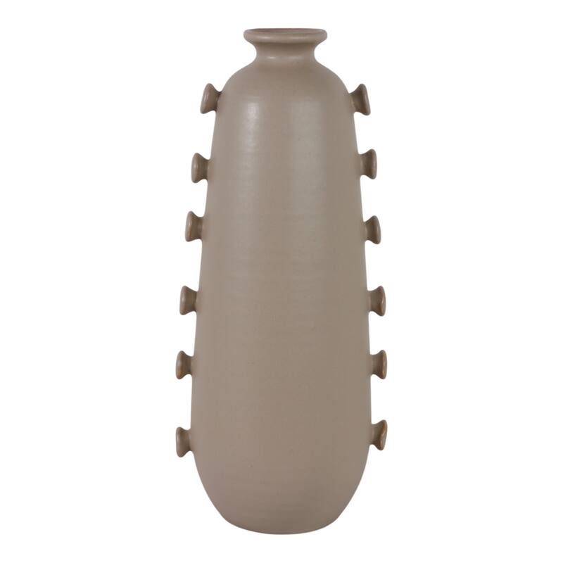 Stoneware Vase Unique Artistic Side Detailing Contemporary Home Decor