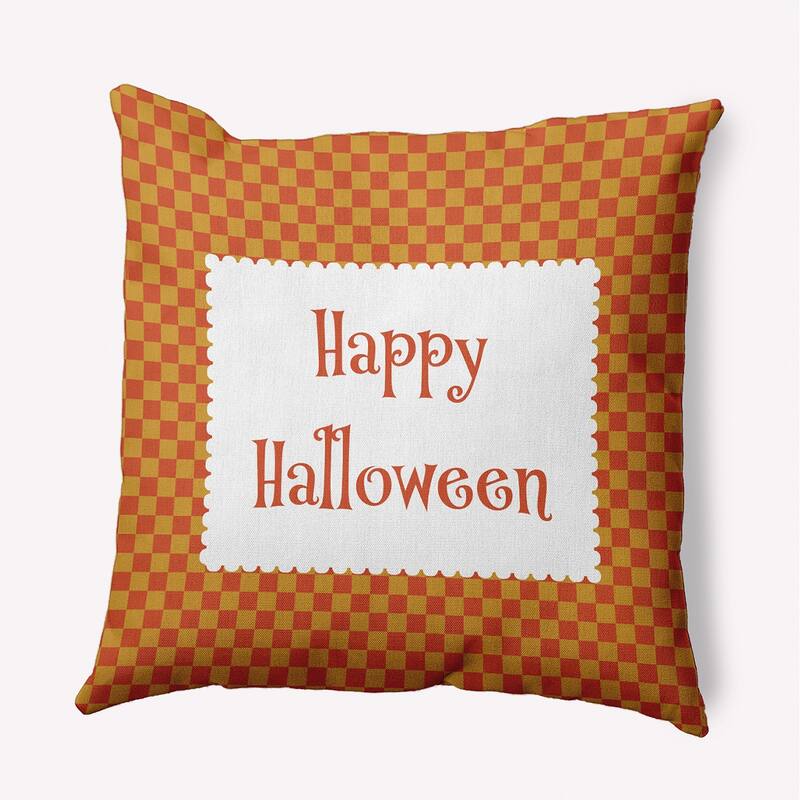 Halloween Happy Halloween Checks Accent Pillow - Rust - 20" x 20"