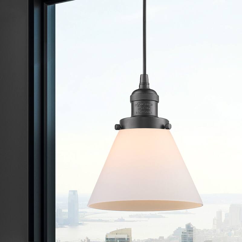 Innovations Lighting Large Cone 8" Wide Mini Pendant - Cord Suspension