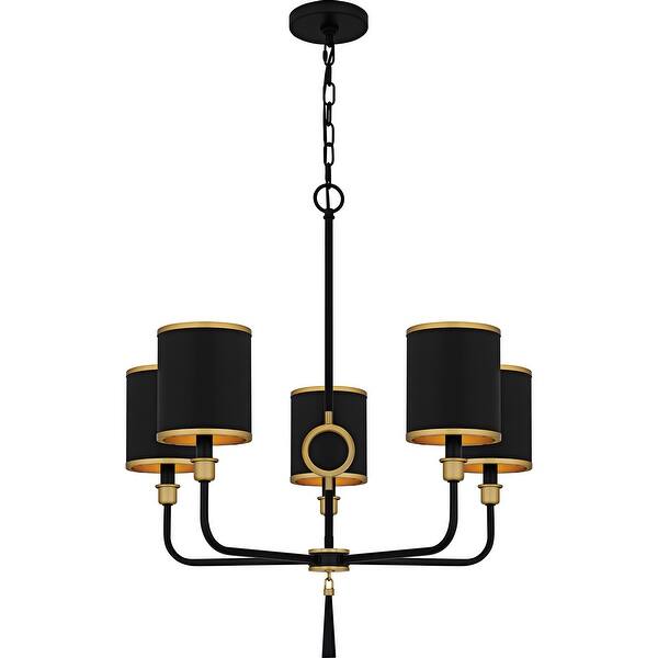 slide 2 of 9, Lockery 5-Light Matte Black Chandelier