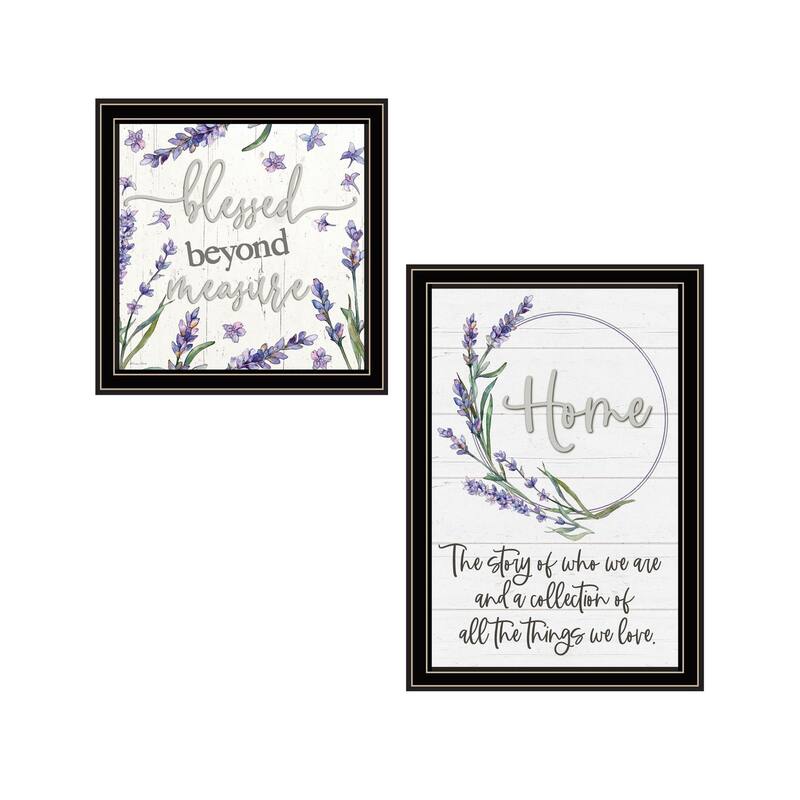 Trendy Decor 4U "My Families Story" Printed Framed Wall Art by Susie Boyer - Black - 14 x 14