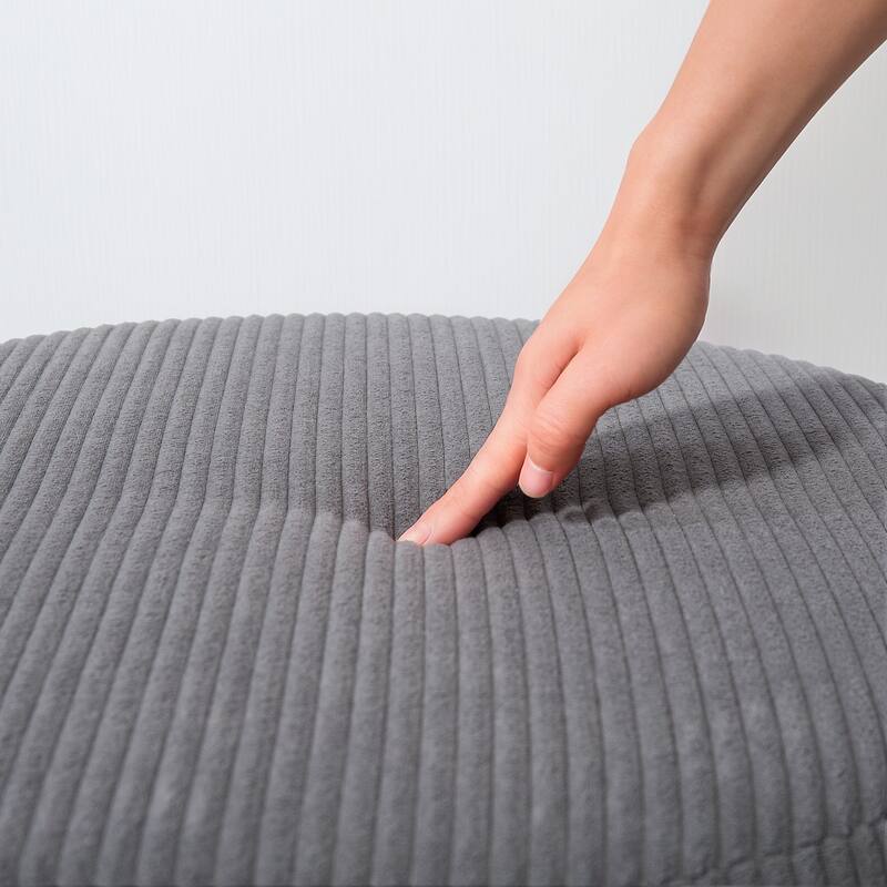 Large Corduroy Storage Ottoman with Hidden 25.6 Gal Compartment and Foam Seat Steel Frame