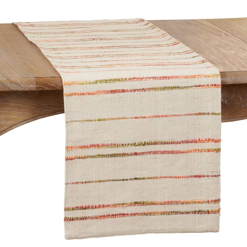 Long Table Runner With Woven Line Design - 16"x90"
