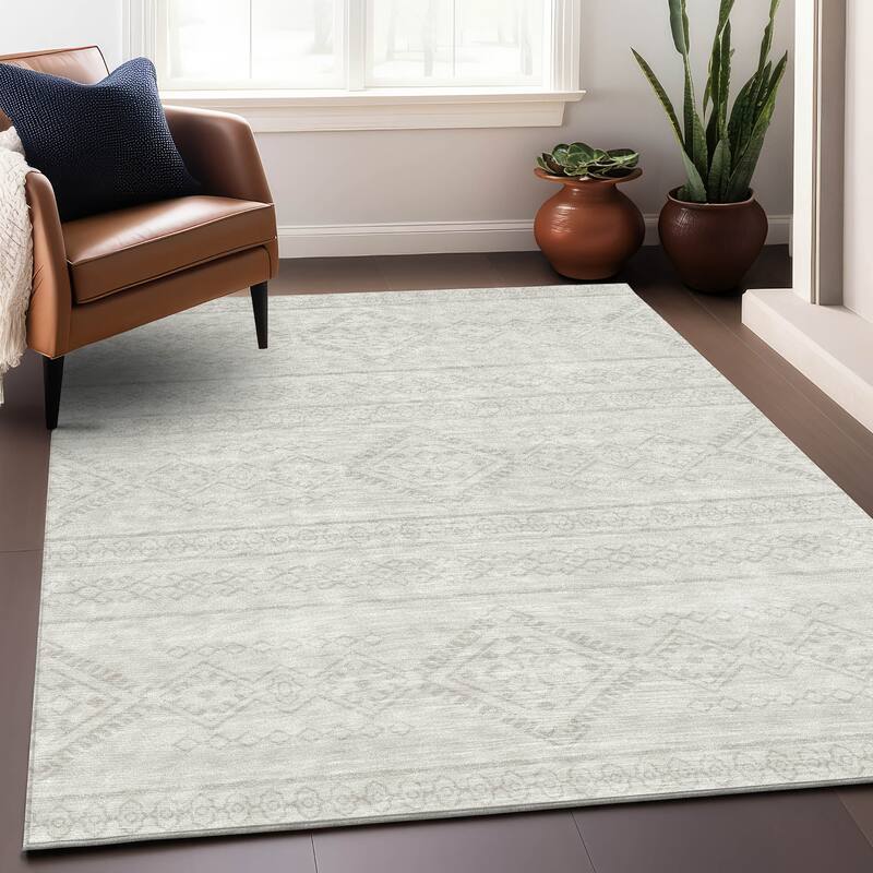 Premium Washable Super Soft Boho Globe Mayfield Rug - Ivory - 10' x 14'