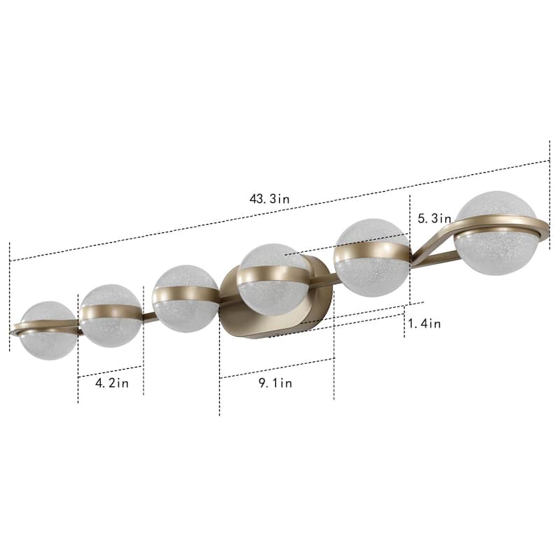 Modern Vanity Lights with 6 LED Bulbs For Bathroom Lighting