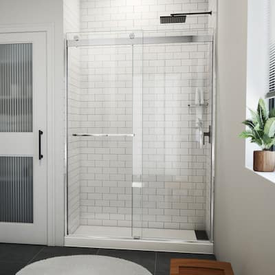 DreamLine Sapphire-V 50 - 54 in. W x 76 in. H Bypass Shower Door in Chrome and Clear Glass