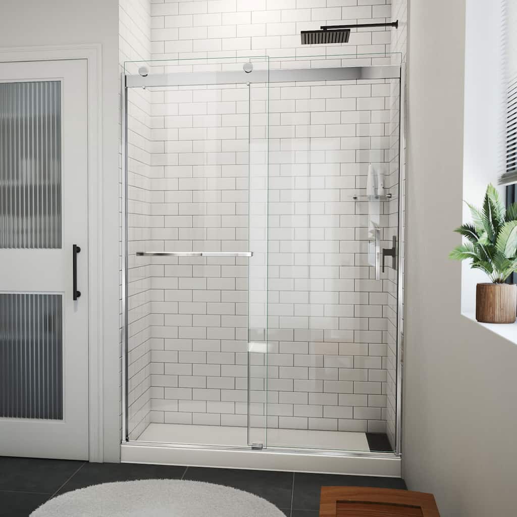DreamLine Sapphire-V 50 - 54 in. W x 76 in. H Bypass Shower Door in Chrome and Clear Glass