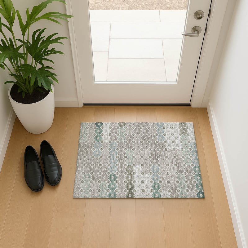 Premium Washable Super Soft Whimsy Mosaic Mayfield Rug - Taupe - 1'8" x 2'6"