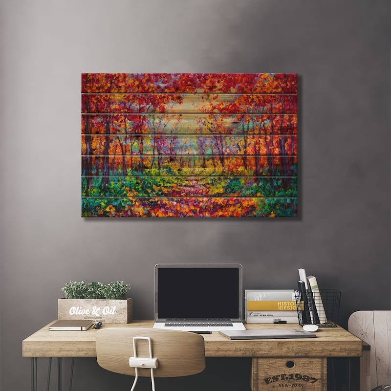Luminous Print On Wood by Kimberly Adams - Multi-Color