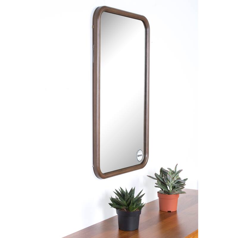 Renwil Dickens 32" Tall Rectangle Wall Mirror, Brown
