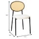 preview thumbnail 94 of 92, Leisuremod Euston Modern Velvet/Leather Dining Chair - Minimalist Wicker Back Accent Chair for Home Living Room & Kitchen