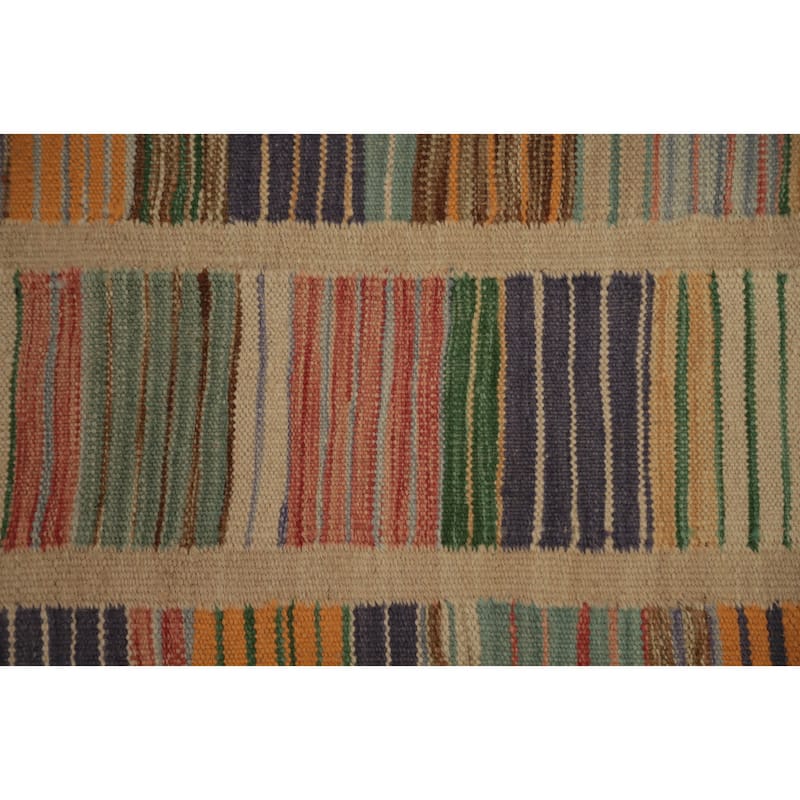Hand Woven Oriental 100% Wool Carpet Southwestern Modern Multi-Colored Kilim Area Rug - 5' 11'' X 4' 1''