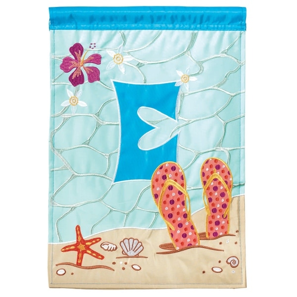 Blue and Orange "E" Printed Rectangular Garden Flag 18" x 13" - N/A