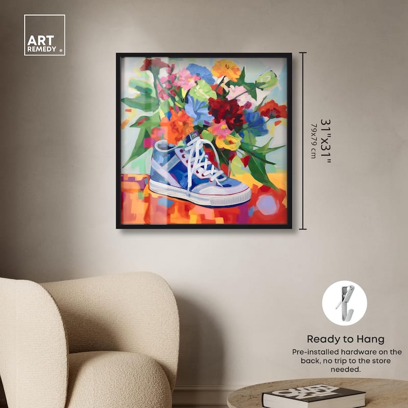 Colorful Sneaker Bouquet Shadowbox by Art Remedy