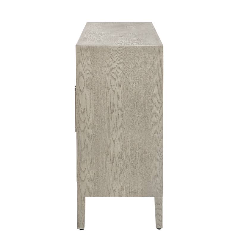Delicate Wood Grain Storage Cabinet 4 Doors Buffet Cabinet Accent Sideboard with Adjustable Shelfs, for Study, Living Room