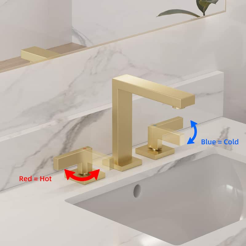 Modland 8 Inch Widespread Bathroom Faucet Double Handle Bathroom Sink Faucet with CUPC Supply Lines
