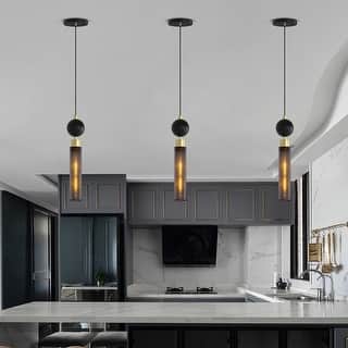 Modern Black Pendant Lights, Adjustable Hanging Lights For Kitchen Island, Dining Room, Or Bedroom (Set Of 3)