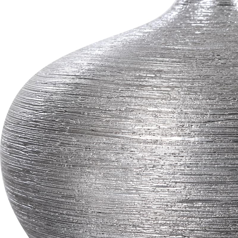 Uttermost Gatsby Silver Ribbed Bottles (Set of 2)