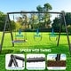 preview thumbnail 3 of 7, Hapfan 500lb Heavy Duty Metal Swing Sets for Backyard with Saucer Swing, 2 Belt Swings