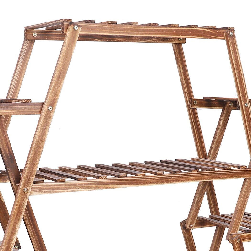 Multi Tier Wood Flower Rack Plant Stand Bonsai Shelf Indoor