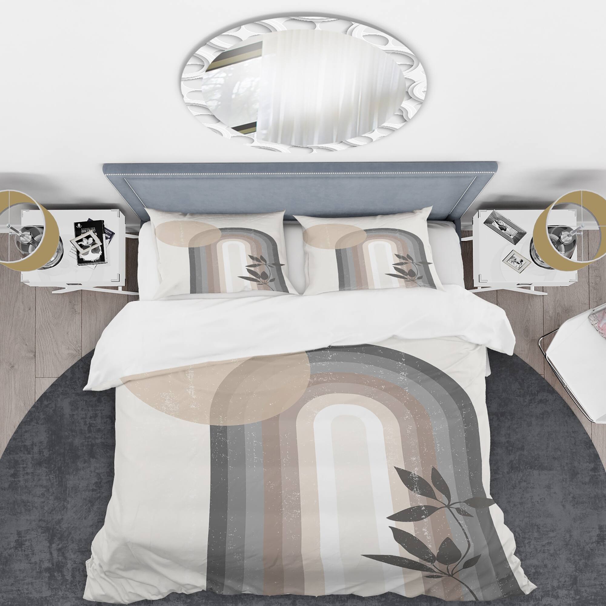 Designart 'Abstract Rainbow Sun and Moon In Earth Tones III' Modern