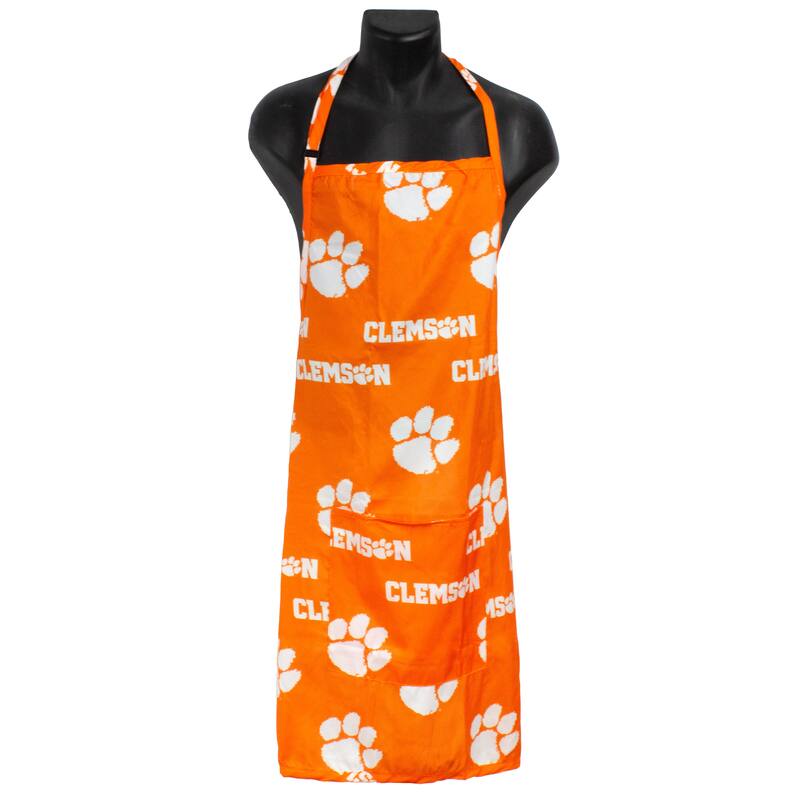 Clemson Tigers Tailgating or Grilling Apron With 9" Pocket, Fully Adjustable