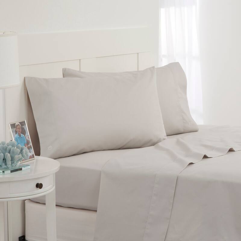 Southern Tide Cotton Twill Sheet Set - Twin - Grey
