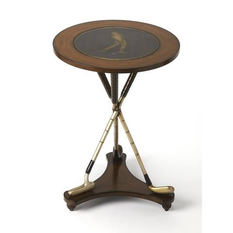 Butler Transitional Round Wooden Accent Table