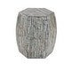 preview thumbnail 16 of 19, Gray Mother of Pearl Shell Handmade Shell Mosaic Hexagon Accent Table with Brown Accents