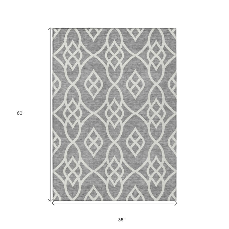 HomeRoots Trellis Transitional Rectangle Outdoor Rug